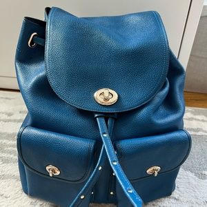 Blue Coach Turnlock Backpack